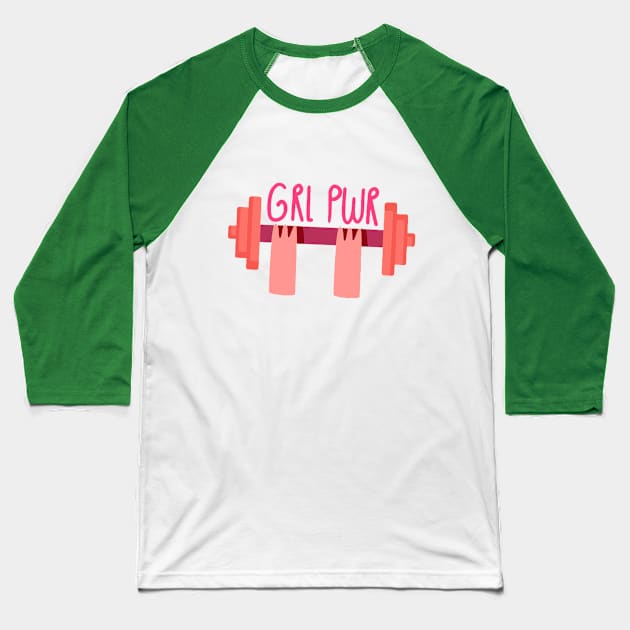 Grl Pwr Baseball T-Shirt by Mako Design 